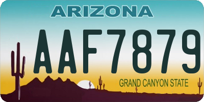 AZ license plate AAF7879