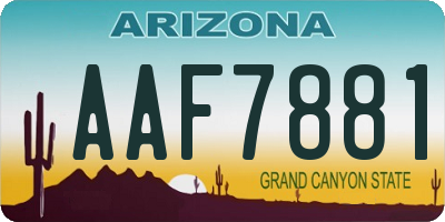 AZ license plate AAF7881