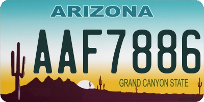 AZ license plate AAF7886