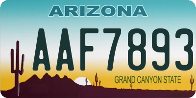 AZ license plate AAF7893