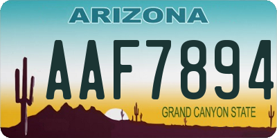 AZ license plate AAF7894