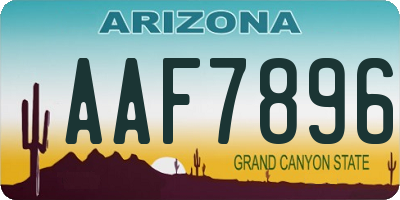 AZ license plate AAF7896