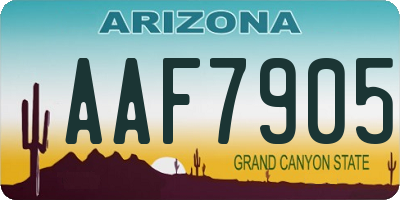 AZ license plate AAF7905