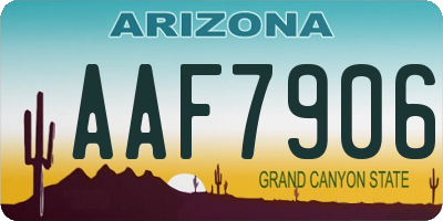 AZ license plate AAF7906