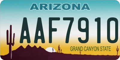 AZ license plate AAF7910