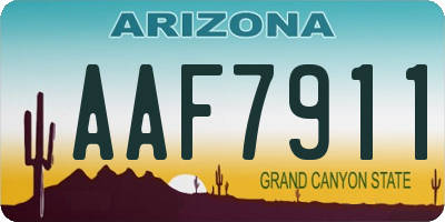 AZ license plate AAF7911