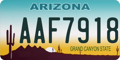 AZ license plate AAF7918