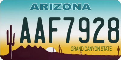AZ license plate AAF7928