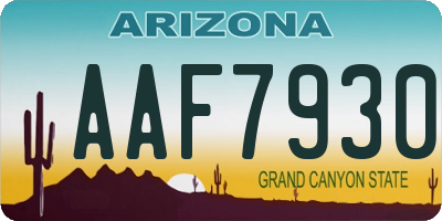 AZ license plate AAF7930