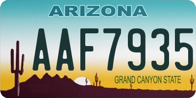 AZ license plate AAF7935
