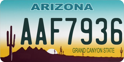 AZ license plate AAF7936