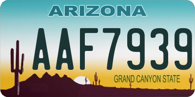 AZ license plate AAF7939