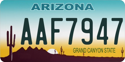 AZ license plate AAF7947