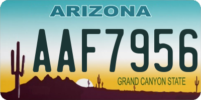 AZ license plate AAF7956