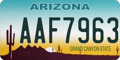 AZ license plate AAF7963