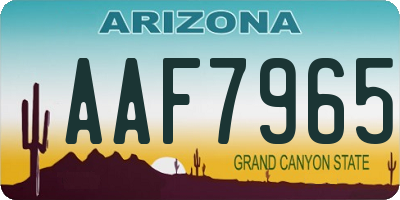 AZ license plate AAF7965
