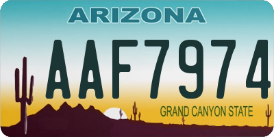 AZ license plate AAF7974