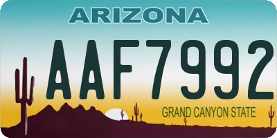 AZ license plate AAF7992