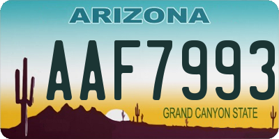 AZ license plate AAF7993