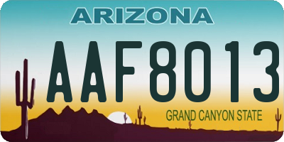 AZ license plate AAF8013