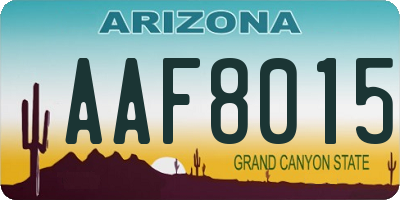 AZ license plate AAF8015