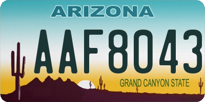 AZ license plate AAF8043