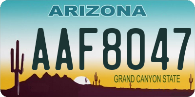 AZ license plate AAF8047