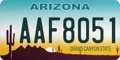 AZ license plate AAF8051