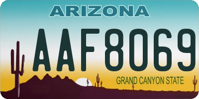 AZ license plate AAF8069