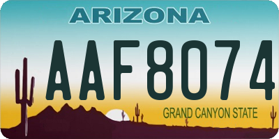 AZ license plate AAF8074