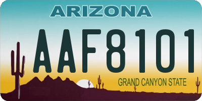 AZ license plate AAF8101