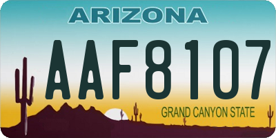 AZ license plate AAF8107