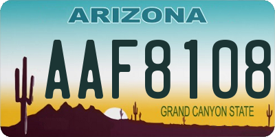 AZ license plate AAF8108