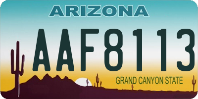AZ license plate AAF8113