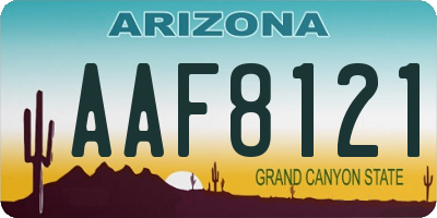 AZ license plate AAF8121