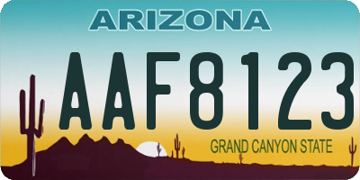 AZ license plate AAF8123