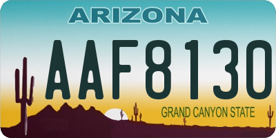 AZ license plate AAF8130
