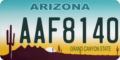 AZ license plate AAF8140