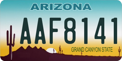 AZ license plate AAF8141