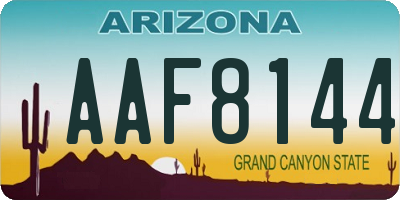 AZ license plate AAF8144