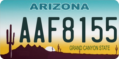 AZ license plate AAF8155