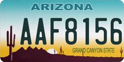 AZ license plate AAF8156