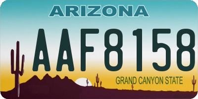AZ license plate AAF8158