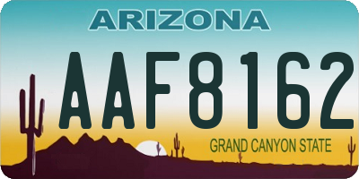 AZ license plate AAF8162