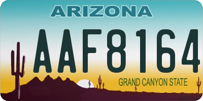 AZ license plate AAF8164