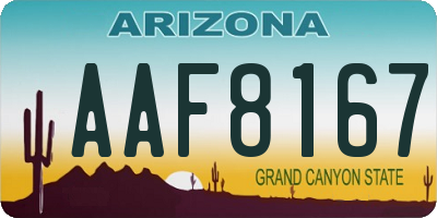 AZ license plate AAF8167