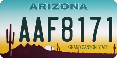 AZ license plate AAF8171