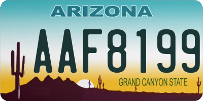 AZ license plate AAF8199