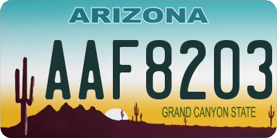 AZ license plate AAF8203