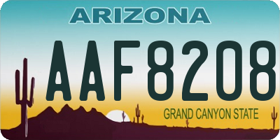 AZ license plate AAF8208